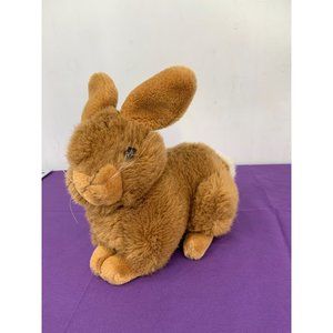 Brown Bunny White Tail Brown Plastic Eyes Clear Plastic Whiskers, 9 inch stuff,